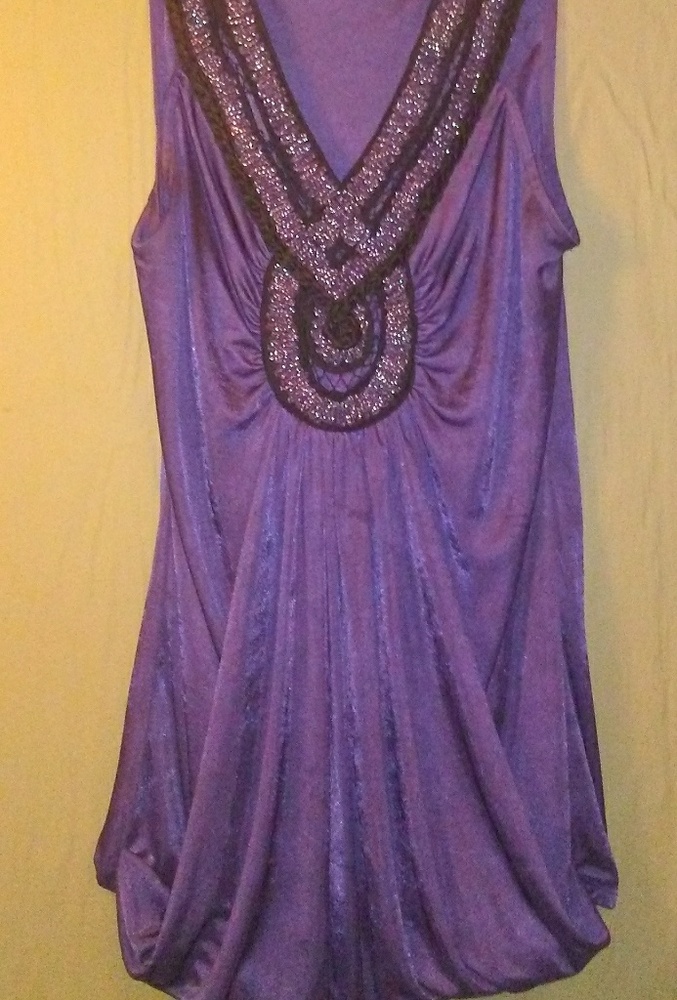 Purple and black sleeveless top